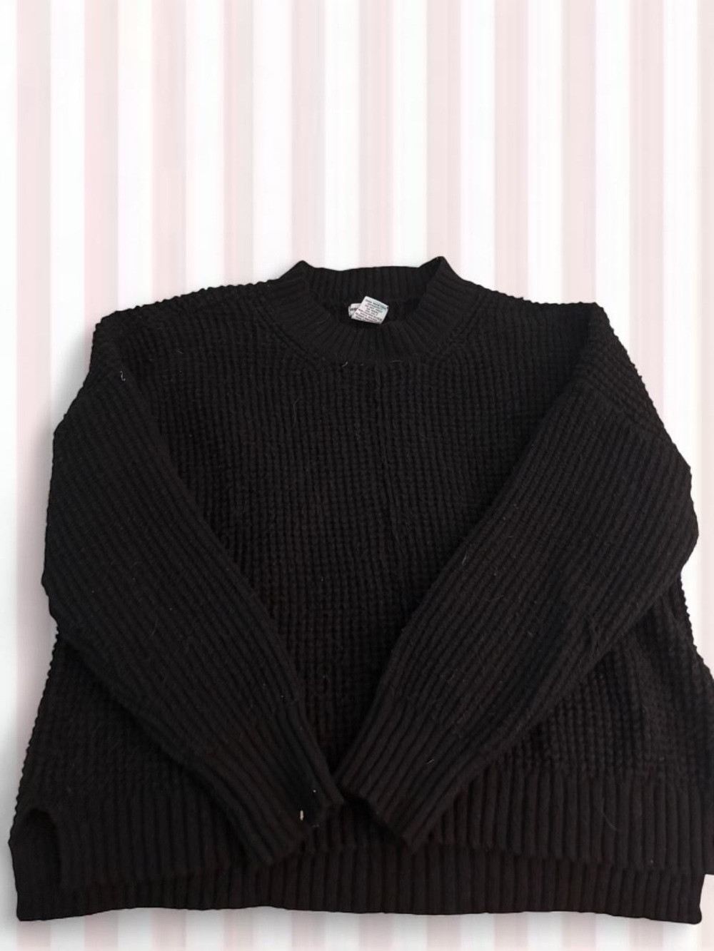 Sweet Romeo Black Ribbed Knit Top